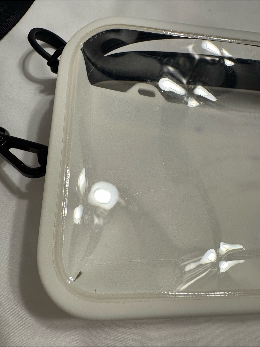 White Crossbody Belt Bag With Black Strap — image 4 of 8